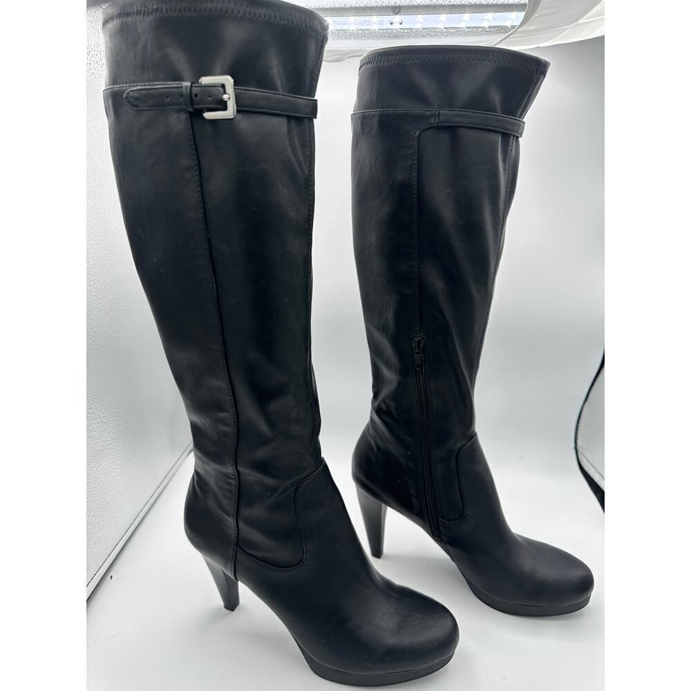 Women’s Nine West Noureen Black Knee High Heeled Boots Size 8.5
